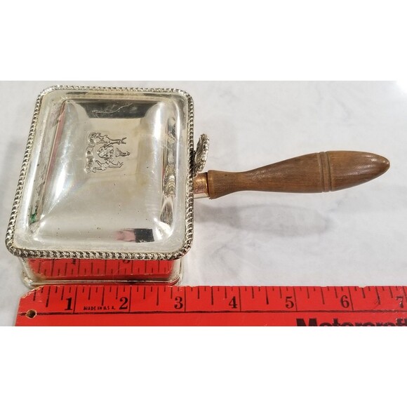 Vintage F.B.Rogers Etched Shield Silver Plated Silent Butler crumb catcher - Picture 11 of 12